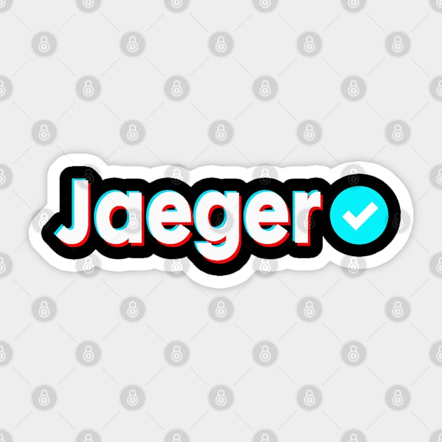 Jaeger Name Verify Blue Check Jaeger Name Gift Sticker by Aprilgirls